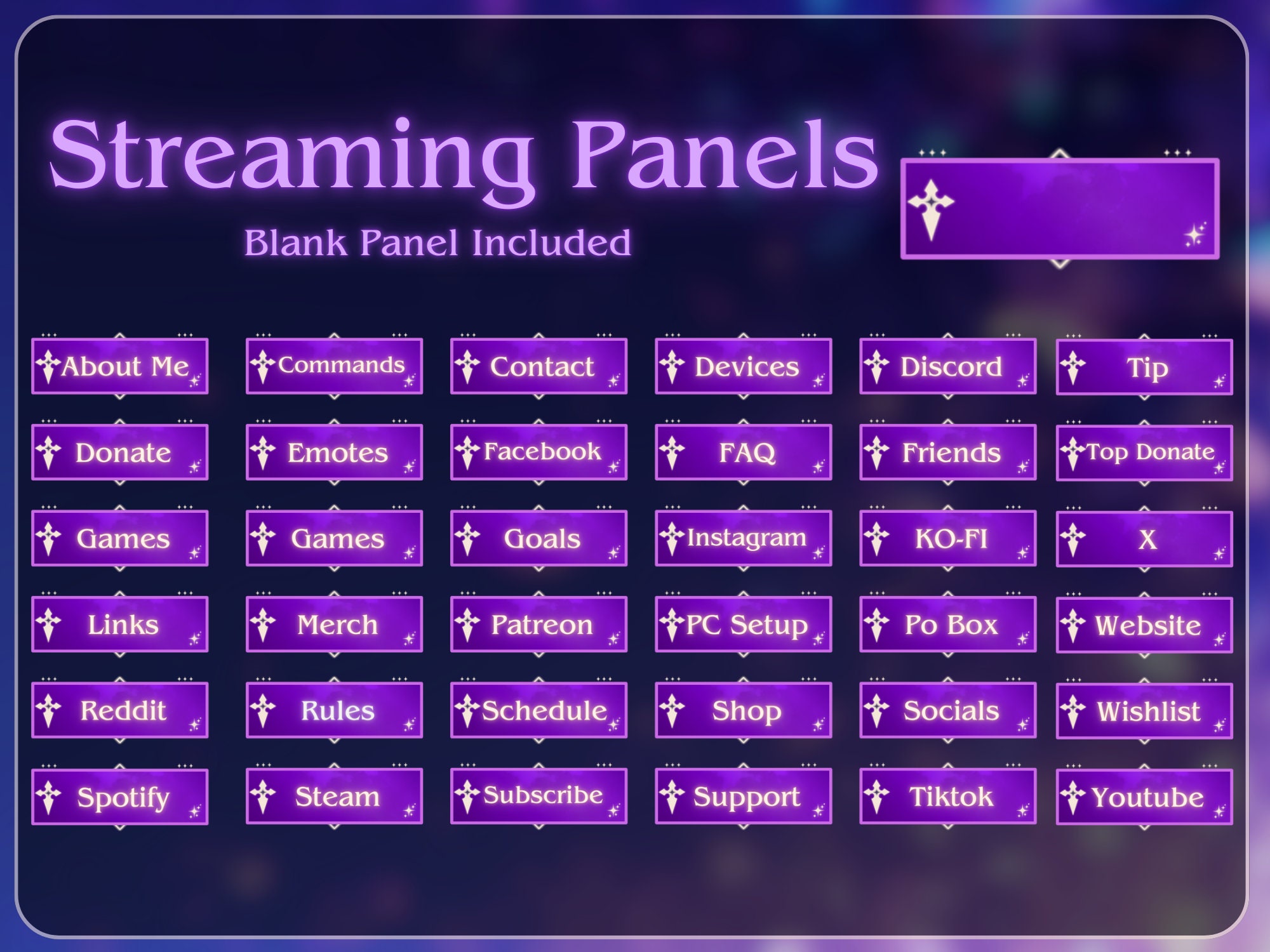 Mystic Amethyst Stream Overlay Bundle for Twitch | Cute Twitch Pack ...