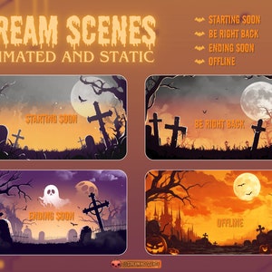 Haunted Overlay Haunted Season Stream Overlay Package for Twitch | Cute Twitch Pack ...
