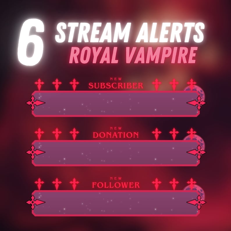 6 Royal Vampire Alerts | for Twitch | OBS | Vtuber Alerts | Clean ...