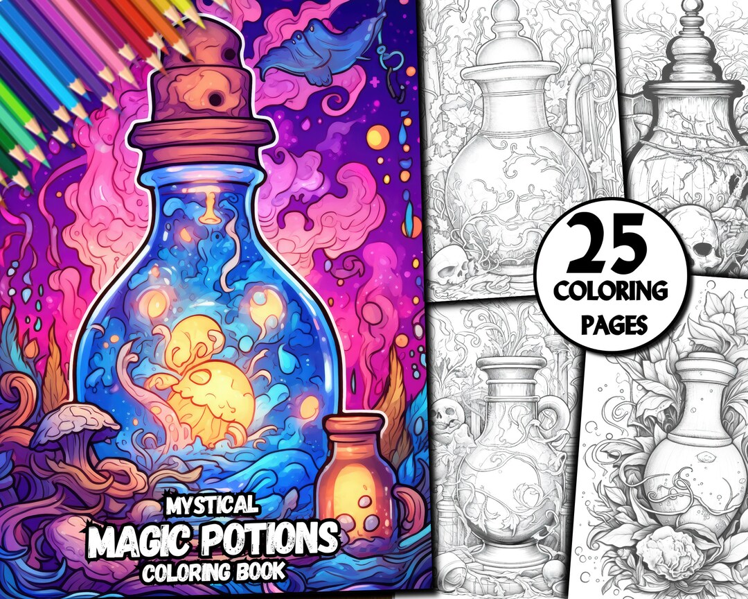 25 pages de coloriage de potion magique mystique adultes - Etsy France
