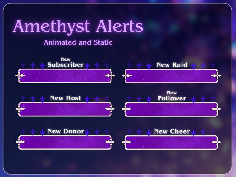 Mystic Amethyst Stream Overlay Bundle for Twitch | Cute Twitch Pack ...