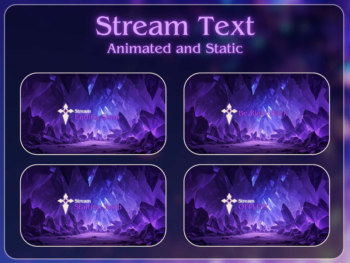 Mystic Amethyst Stream Overlay Bundle for Twitch | Cute Twitch Pack ...