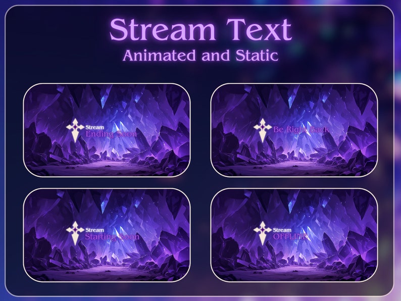 Mystic Amethyst Stream Overlay Bundle for Twitch | Cute Twitch Pack ...