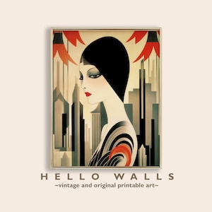 Art Deco Poster 1920s Wall Art Print Vintage Art Deco Poster Great Gatsby Wall Art Deco Woman Vintage Poster Art PRINTABLE DIGITAL DOWNLOAD image 1