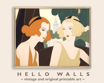 Art Deco Wall Art 1920s Art Nouveau Wall Art Print 1920s Art Living Room Wall Decor 1920s Art Deco Women Wall Art PRINTABLE DIGITAL DOWNLOAD