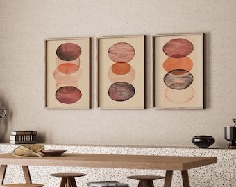 Abstract Wall Art SET of 3 Modern Wall Art Prints Boho Wall Decor Contemporary Wall Art Abstract Gallery Set of 3 Printable DIGITAL DOWNLOAD