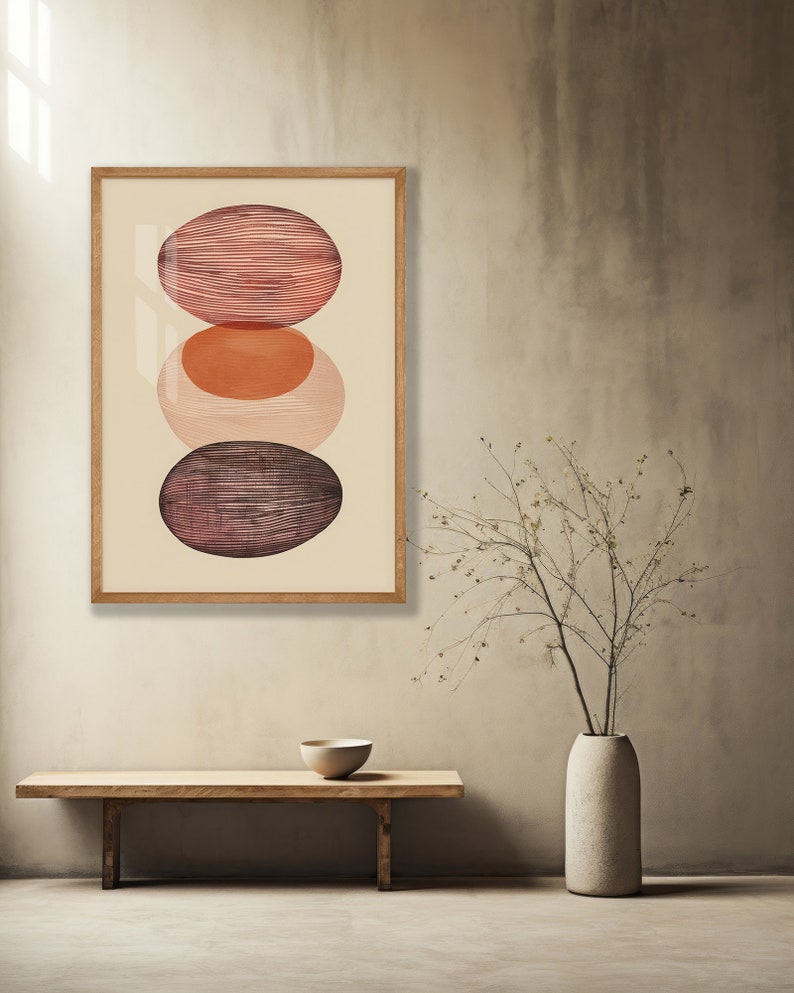 Abstract Wall Art SET of 3 Modern Wall Art Prints Boho Wall Decor ...