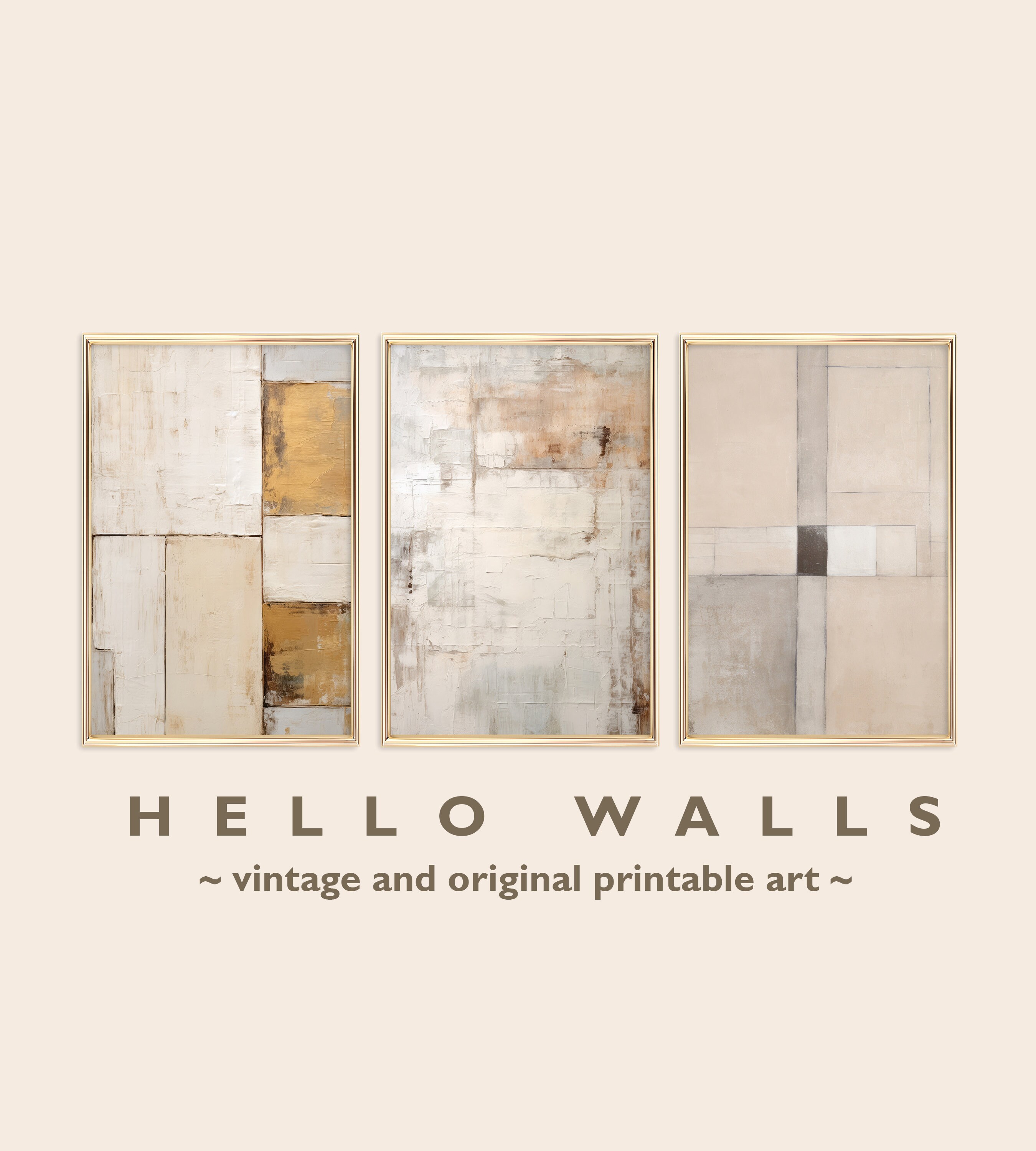 Wabi Sabi Wall Art Gallery SET of 3 Wabi Sabi Abstract Art - Etsy