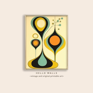 Mid Century Wall Art Abstract Print Geometric Art Original Midmod Wall Decor Retro 1950s Wall Art PRINTABLE DIGITAL DOWNLOAD