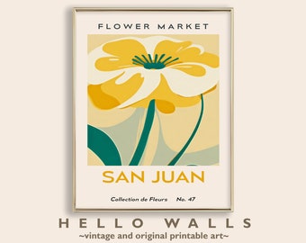Flower Market Print Puerto Rico Flower Market Poster Flower Market Wall Art Puerto Rico Wall Art Flower Poster PRINTABLE DIGITAL DOWNLOAD