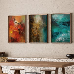 Abstract Wall Art SET of 3 Modern Art Prints Gallery Wall Contemporary Abstract Gallery Art Set Living Room Art Printable DIGITAL DOWNLOADS