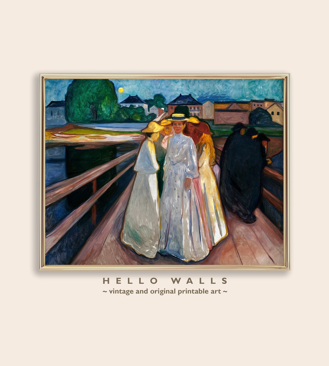 PRINTABLE Art Nouveau Oil Painting Edvard Munch Victorian - Etsy