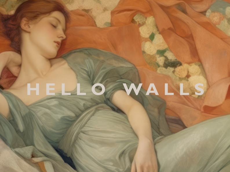 Parisian Wall Art Print Vintage Painting Pre Raphaelite Art Sleeping ...