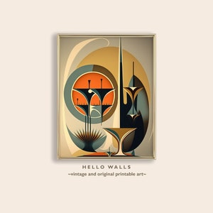 Mid Century Wall Art Abstract Print Mid Century Mod Wall Art Abstract Wall Art Mid Century Print Minimalist Art PRINTABLE DIGITAL DOWNLOAD
