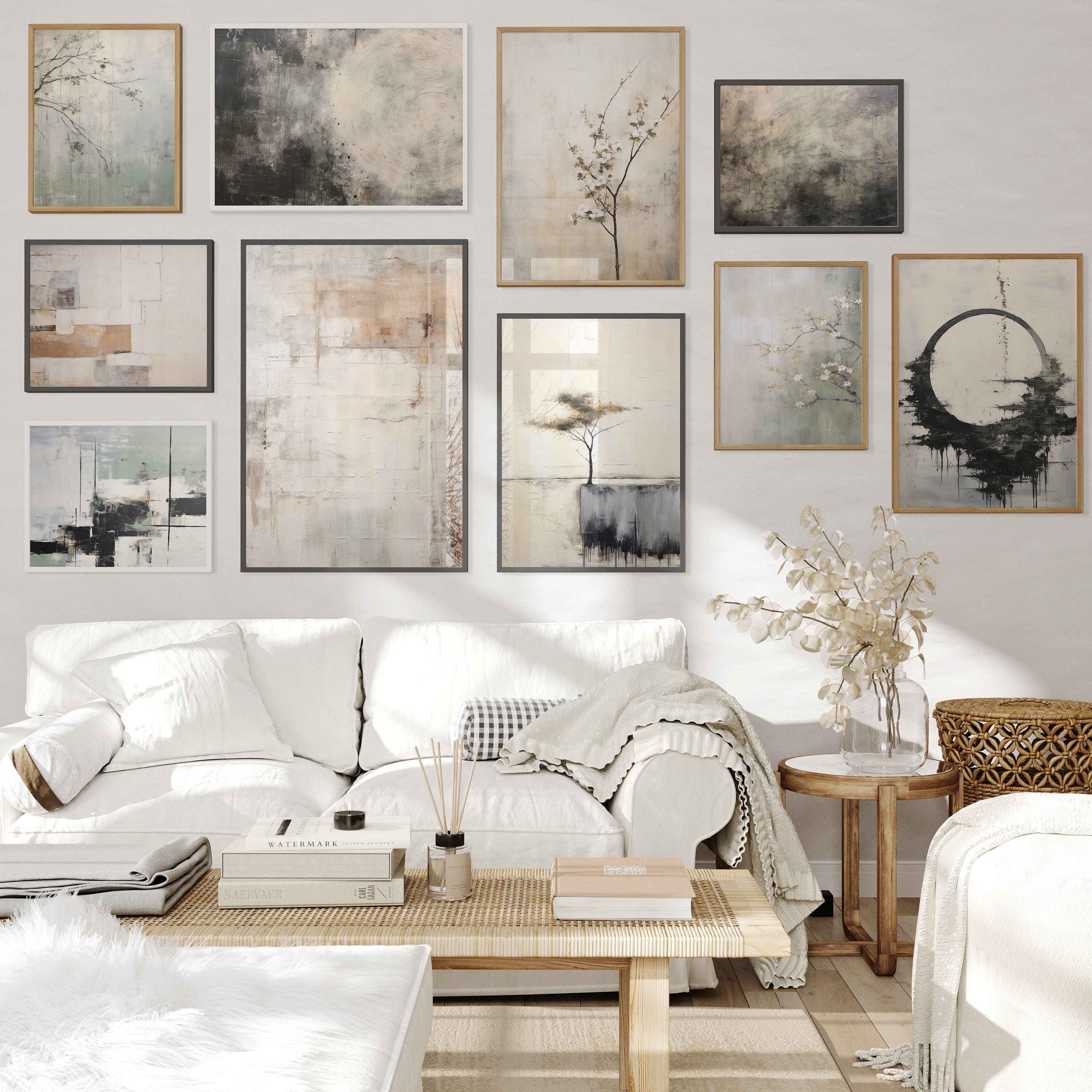 Japandi Wall Art SET of 30 Wabi Sabi Wall Art Prints Abstract Wall Art ...