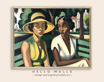 1920s Style Wall Art PRINTABLE DIGITAL DOWNLOAD American Realism Wall Art Living Room Wall Art 1920s Black Women Wall Art