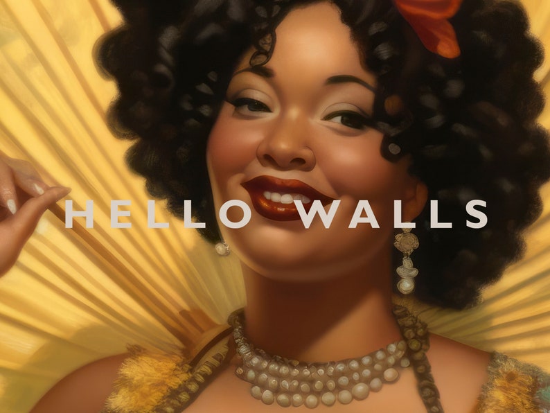 Art Nouveau Wall Art 1920s DIGITAL DOWNLOAD Poster Body Positive Art Digital Print Beautiful Black Woman Wall Decor PRINTABLE image 4