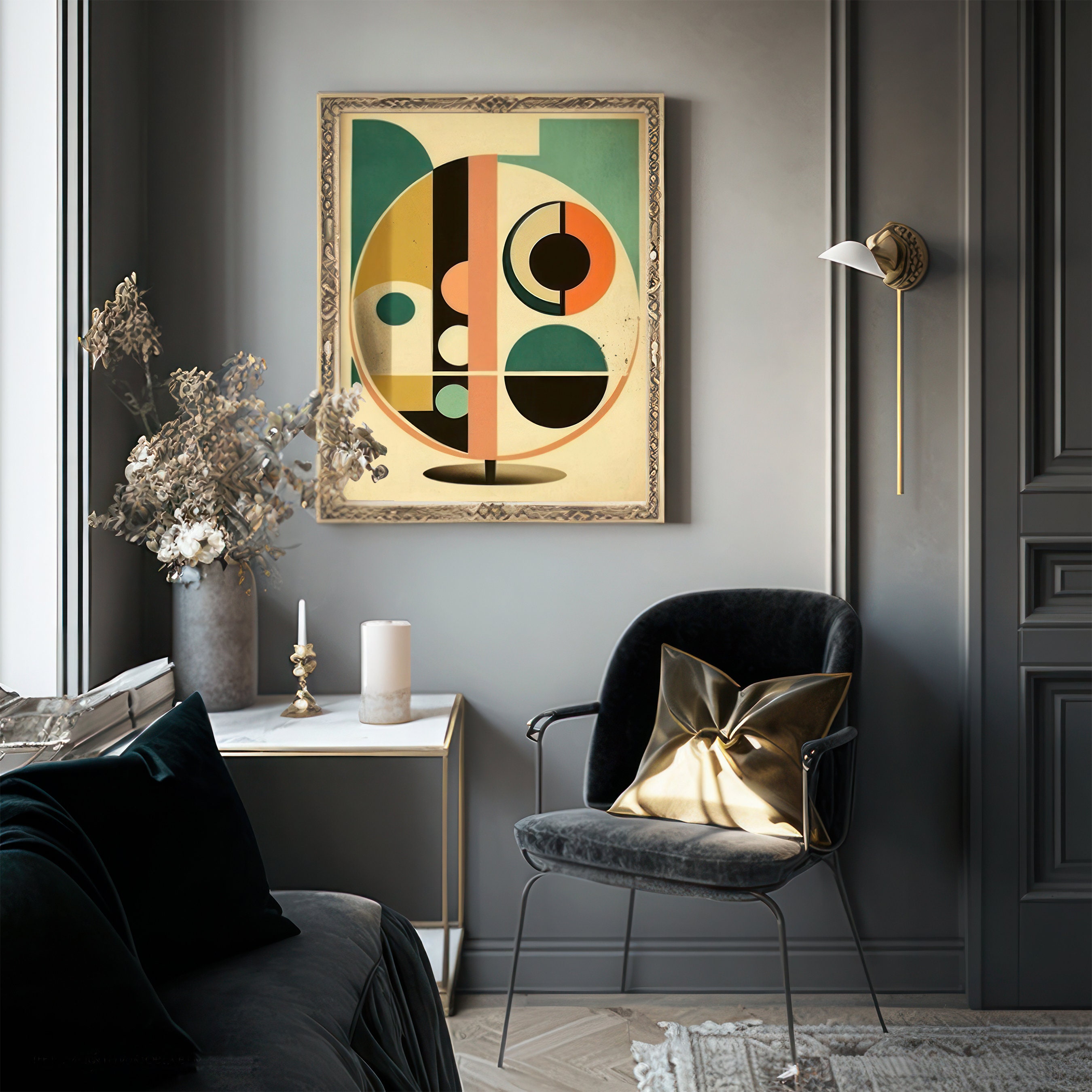 Abstract Mid Century Wall Art Print Abstract Mid Century Minimalist Art ...