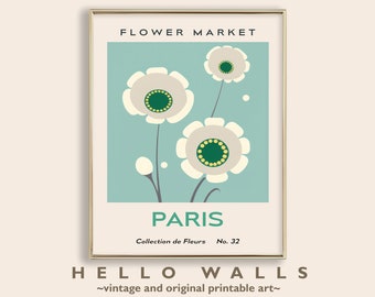 Flower Market Print Paris Flower Market Poster Flower Market Wall Art Print Paris Wall Art Paris Flower Poster PRINTABLE DIGITAL DOWNLOAD