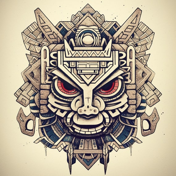 Tribal Art Tattoo Design Aztec Art Digital Print - Etsy