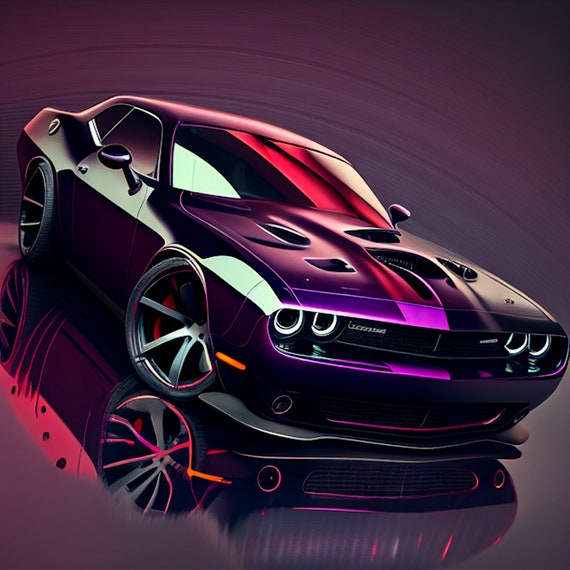 Sports Car-challenger 1, Digital Wall Art, Dodge Challenger Decor