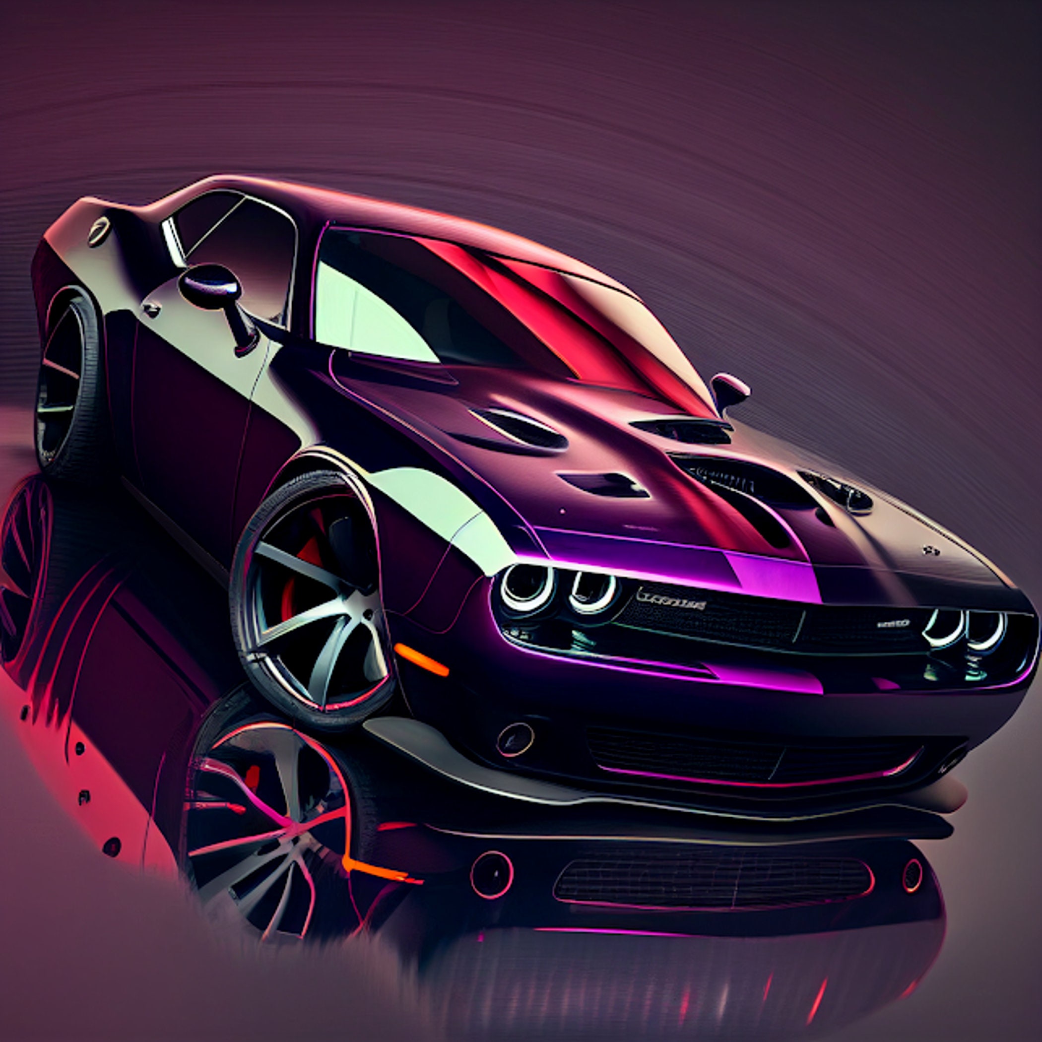 Dodge challenger drawing - Etsy Polska