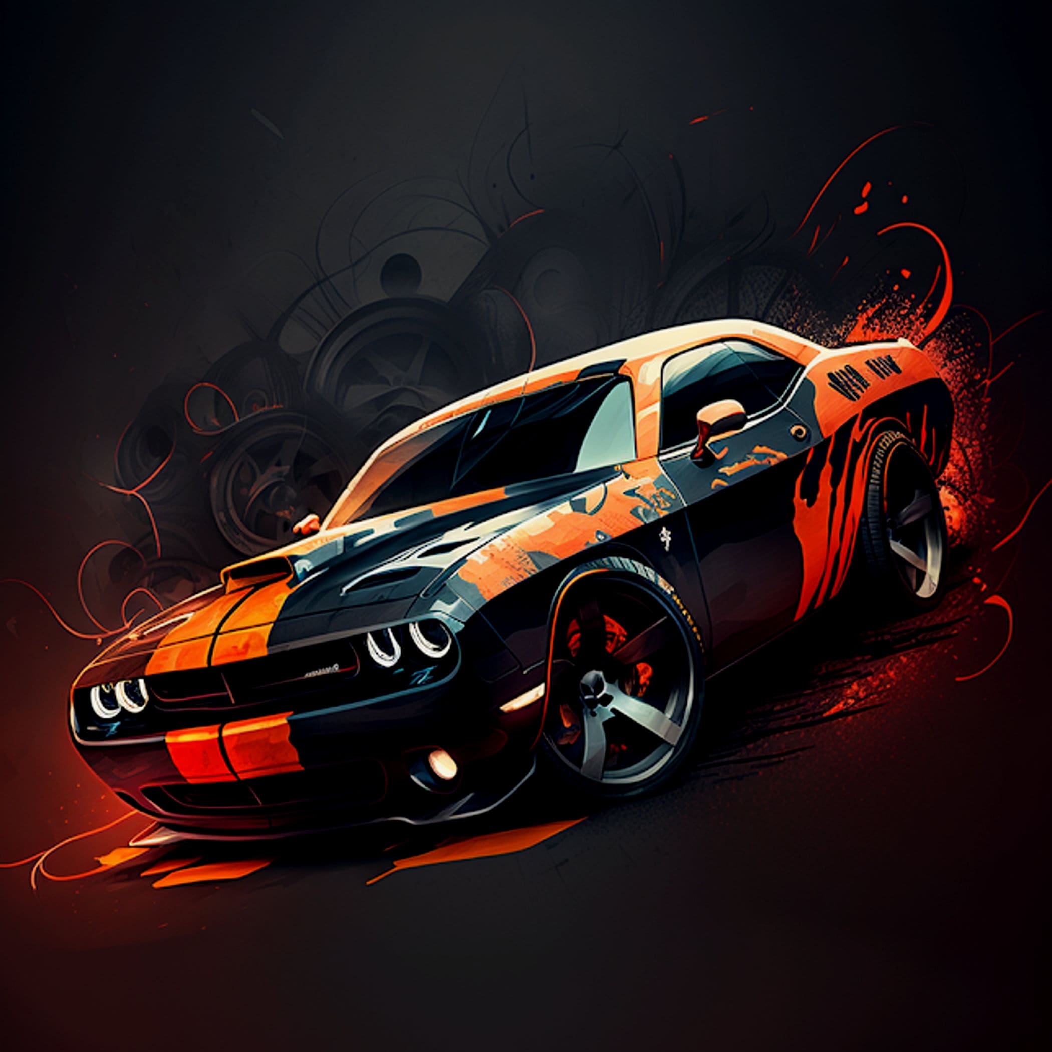 Sports car-challenger 4, digital print, dodge Challenger wall art, ai design Sports car-challenger 4, digital print, dodge Challenger wall art, ai design