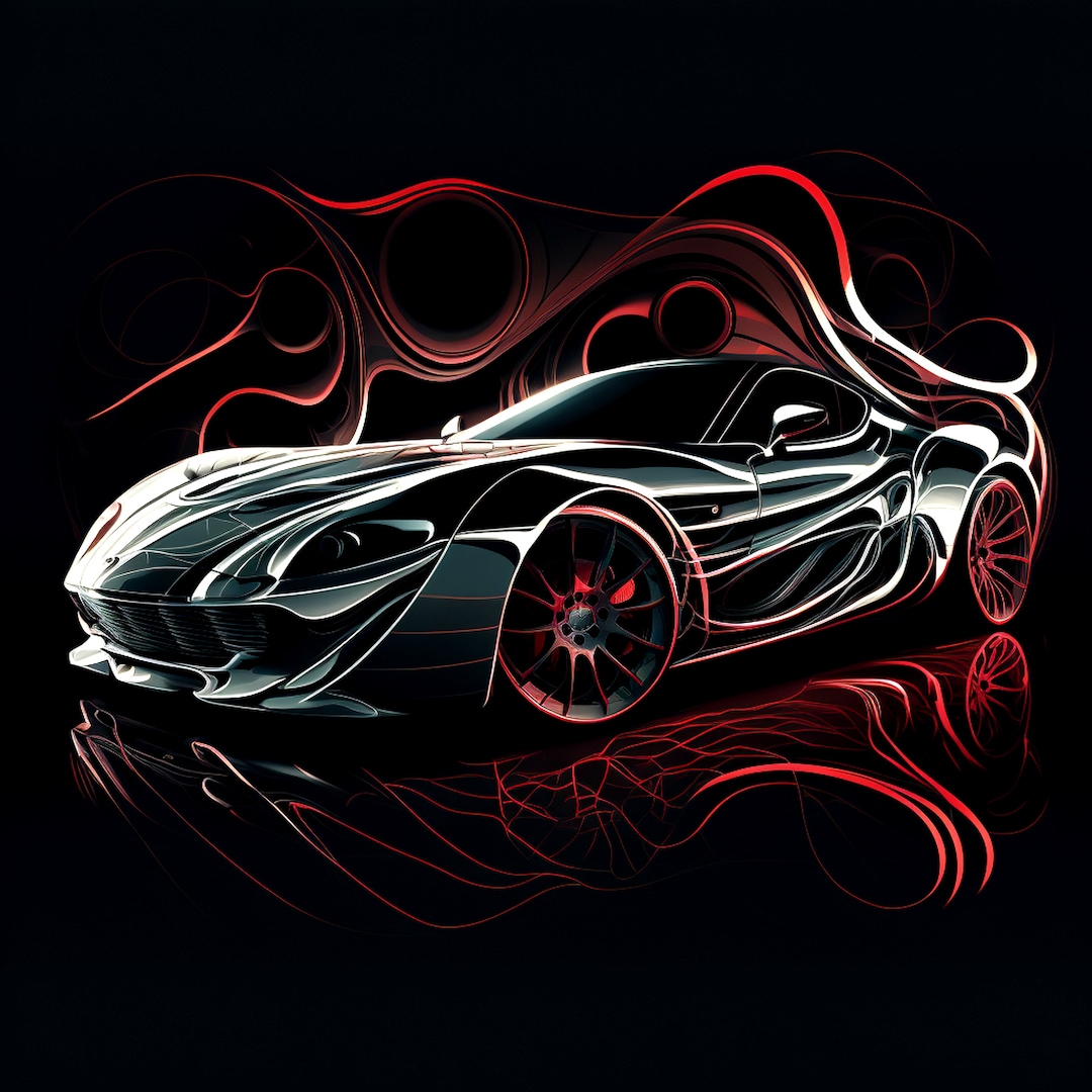 Sports Car-abstract Background, Digital Wall Art, Corvette Style Sports ...