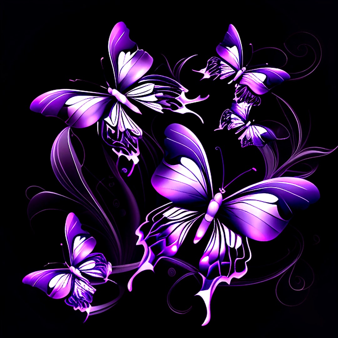 Purple Butterfly 3, Digital Wall Art, Nursery Decor - Etsy
