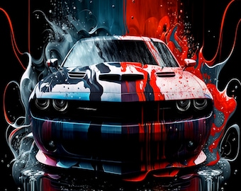 Sports Car-challenger 1, Digital Wall Art, Dodge Challenger Decor