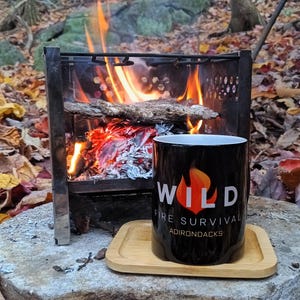 Estufa de camping plegable portátil de acero inoxidable: Parrilla para barbacoa de leña