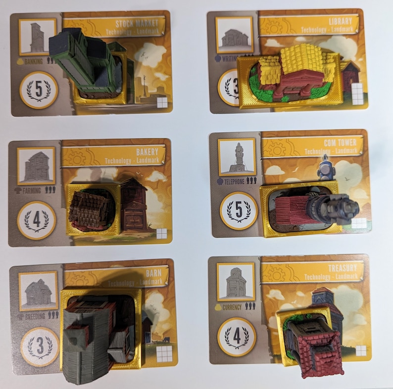 Tapestry Board Game Snap on Bases for Landmarks Etsy