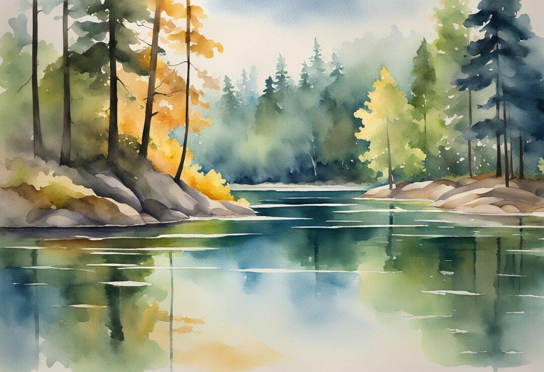 Calming Lake Scenery Canvas Wall Art main image 0