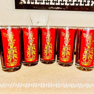 Red Gold Thai Glasses - Etsy