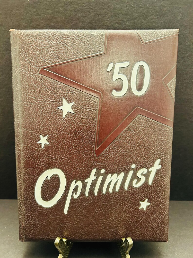 Vintage Leatherbound MCM 1947 1950 1951 Yearbook. Optimist Crookston MN
