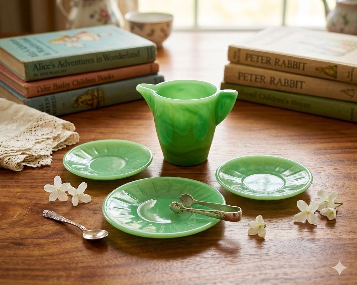 Akro Agate Tea Set - Etsy