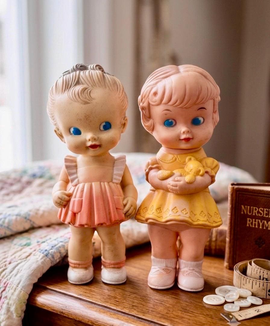 ねずみ ひよこ フィギュリン ビンテージ レトロ ラバードール 美術品