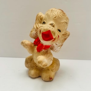 Vintage 1958 Edward Mobley Co Arrow Rubber & Plastic Puppy Dog Squeak Toy