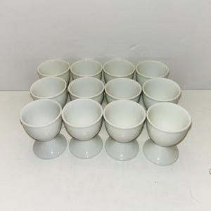 Porcelain Ceramic Egg Cups White Soft Boiled Egg Holder - Set of 12 - Easter