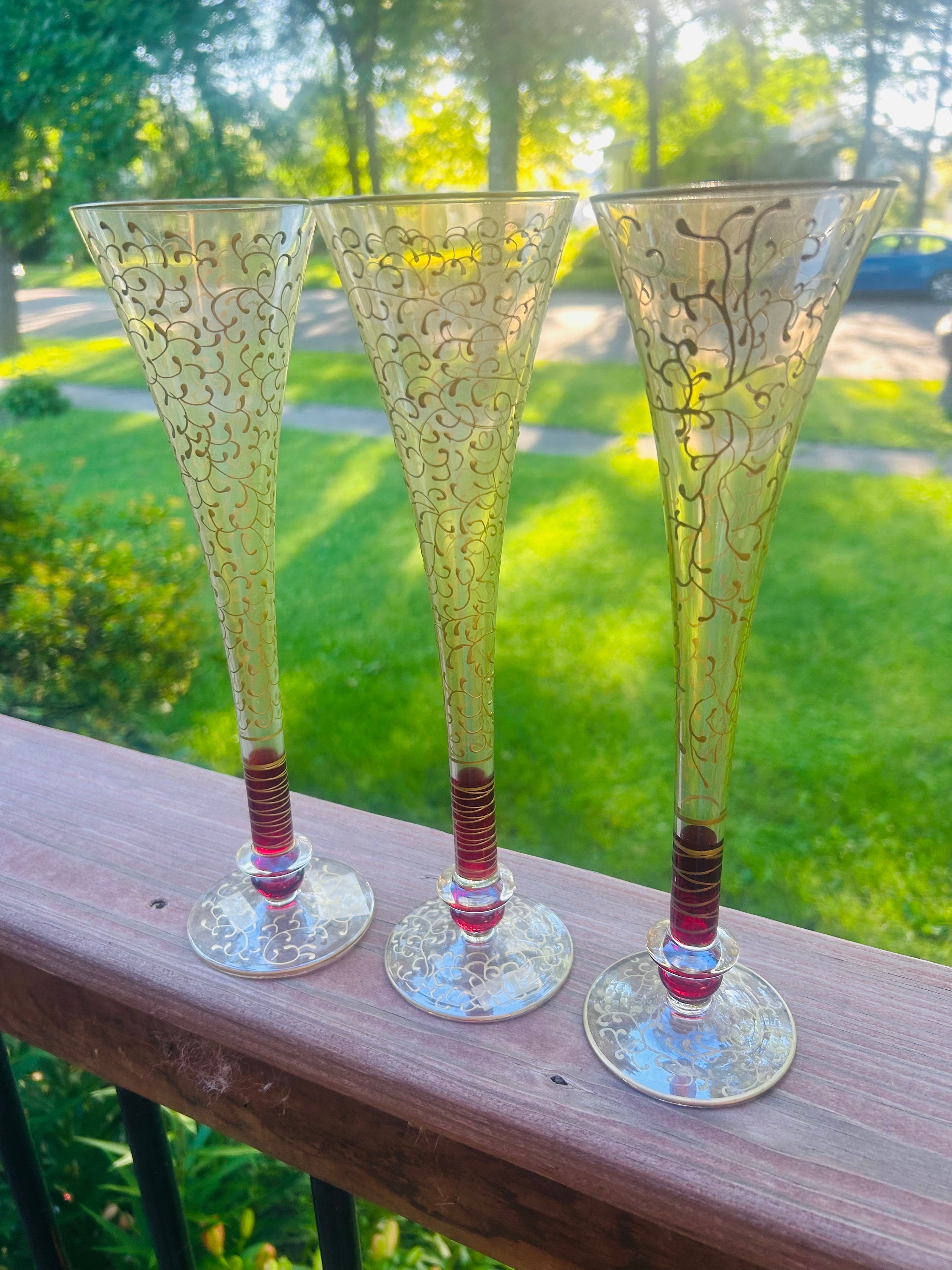 Murano champagne glasses - Etsy 日本 