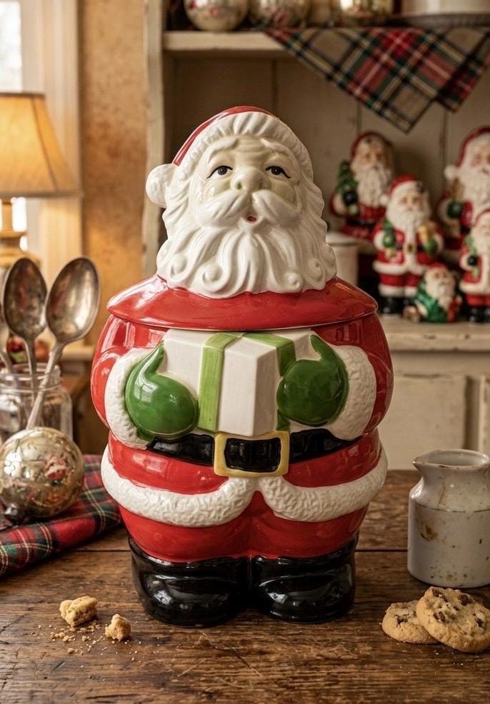 Santa Cookie Jar Japan - Etsy