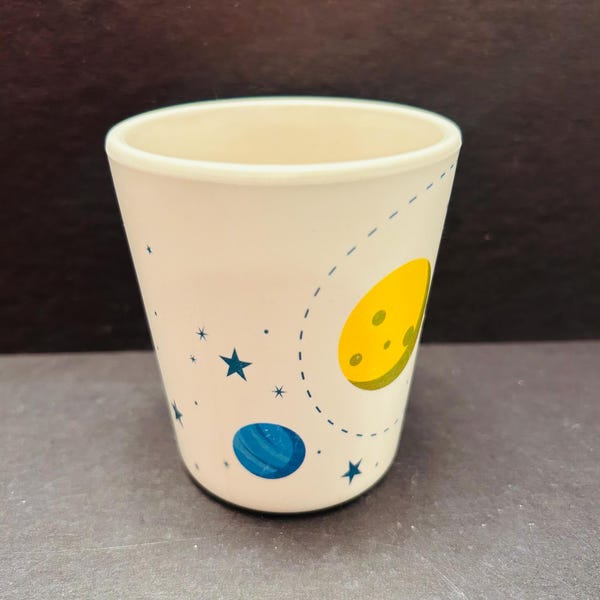 Melamine Cup Space Theme Beige 7 oz No BPA Pillowfort