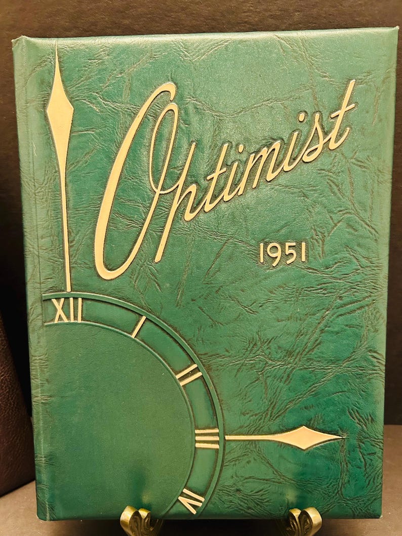 Vintage Leatherbound MCM 1947 1950 1951 Yearbook. Optimist Crookston MN