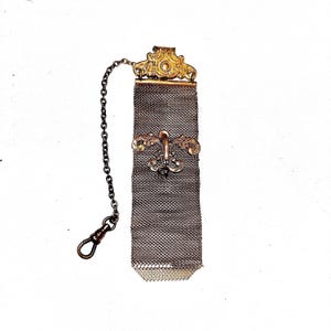 Antique Victorian Gold Filled Mesh Watch Fob Chain