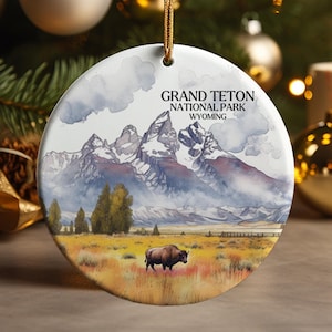Grand Teton National Park Wyoming Reise Abenteuer Souvenir Keramik Ornament Geschenk Einzigartiges Outdoor Decor Naturliebhaber Andenken
