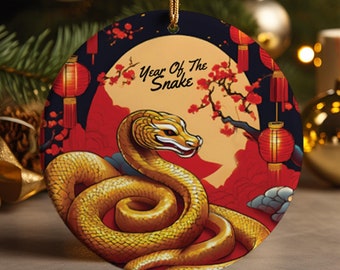 Ornament voor het Jaar van de Slang: Gouden decoratie voor Chinees Nieuwjaar