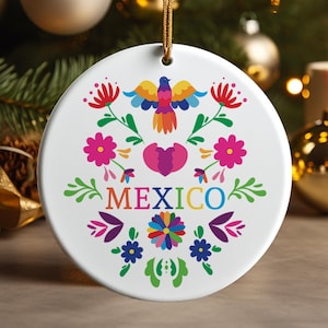 Mexican Floral Otomi Fiesta Ornament Celebration Christmas Decoration Mexico Art