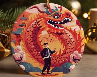 Dragon Zodiac Ornament: Chinese New Year 2025 Ceramic Decor