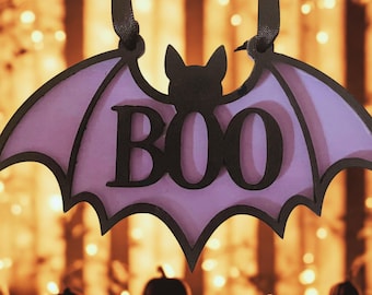 Boo Bat Ornament: Spooky Halloween Decor, Halloween Decoration, Tag