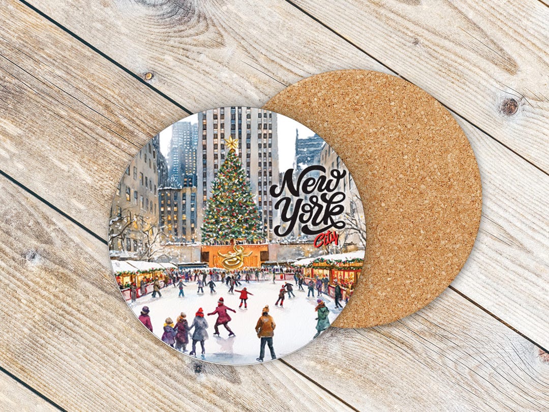 NYC Rockefeller Center Ceramic Coaster: Handmade Travel Keepsake - Etsy
